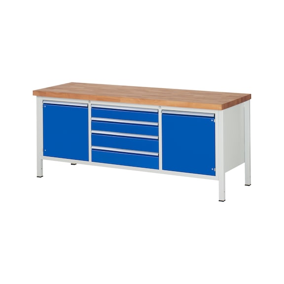 RAU Workbench 2000x700x840mm 4xpartial drawer extension 2xdoors Series 8752A2 - Workbench series 8000