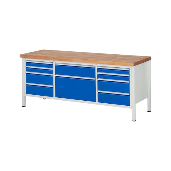 RAU Workbench 2000x700x840mm 10xpartial drawer extension Series 8755A2 - Workbench series 8000
