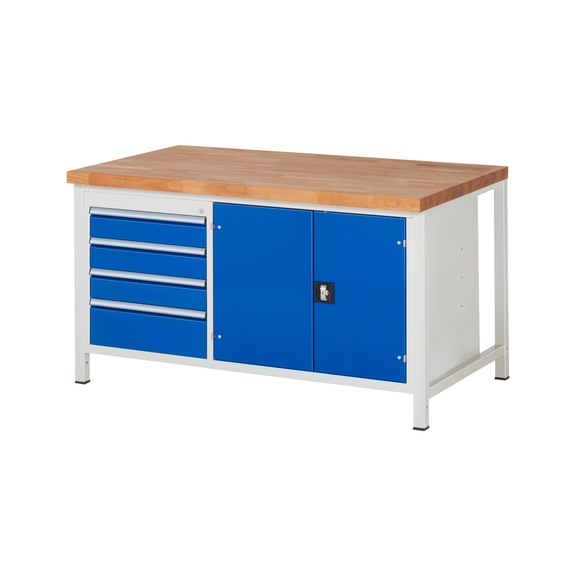 RAU Workbench 1500x900x840mm 4xpartial drawer extension 1xdoor Series 8905A2 - Workbench series 8000