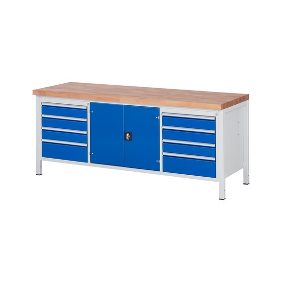 RAU Workbench 2000x700x840mm 8xpartial drawer extension 1xdoor Series 8909A2 - Workbench series 8000