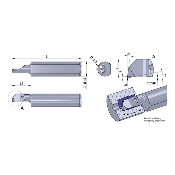 RM050.4-24/K10F DÜMMEL, Ultramini Mediline Schneideinsatz Ø4x38; L1=24; R=0.02 - Typ M050, Ultramini Schneideinsatz