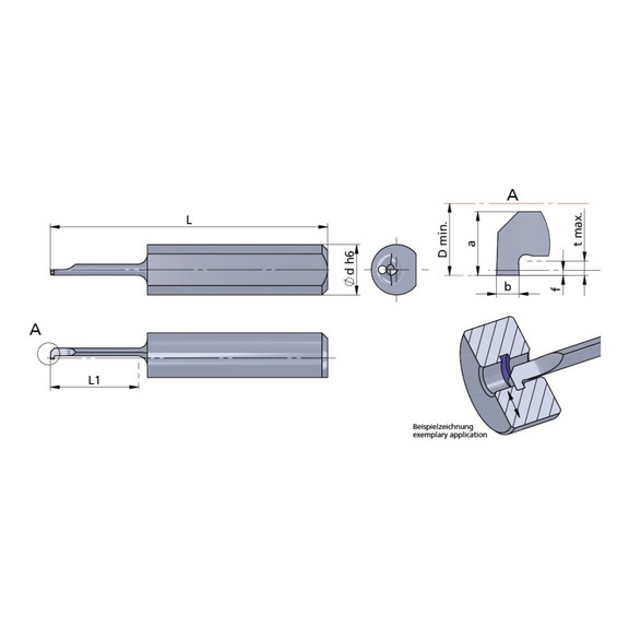 L0015.0040-10/AL41F DÜMMEL, Ultramini Schneideinsatz Ø4x25; L1=10; b=0.4+0.03 - Typ 001 / 0015, Ultramini Schneideinsatz