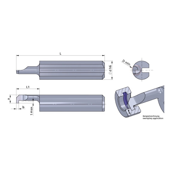 L002.0050-15/AL41F DÜMMEL, Ultramini Schneideinsatz Ø4x29; L1=15; b=0.5+0.05 - Typ 002, Ultramini Schneideinsatz