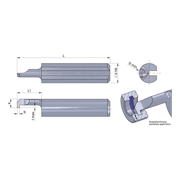 R003.0070-5/AL41F DÜMMEL, Ultramini Schneideinsatz Ø4x19; L1=5; b=0.7+0.05 - Typ 003, Ultramini Schneideinsatz