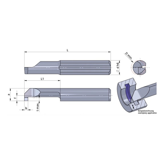 R004.0100-10/K10F DÜMMEL, Ultramini Schneideinsatz Ø4x24; L1=10; b=1.0+0.05 - Typ 004, Ultramini Schneideinsatz