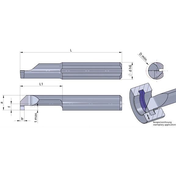 R005.0150-15/K10F DÜMMEL, Ultramini Schneideinsatz Ø5x30; L1=15; b=1.5+0.05 - Typ 005, Ultramini Schneideinsatz
