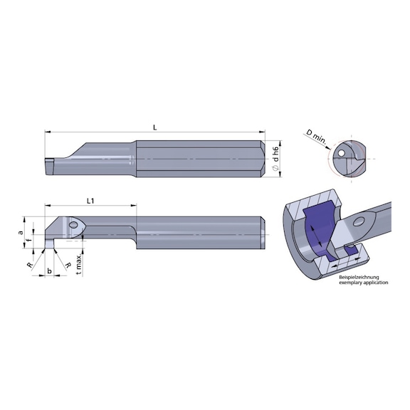 L10M0200-50/AL41F DÜMMEL, Ultramini Schneideinsatz Ø10x77; L1=50; b=2.0+0.05 - Typ 10M, Ultramini Schneideinsatz