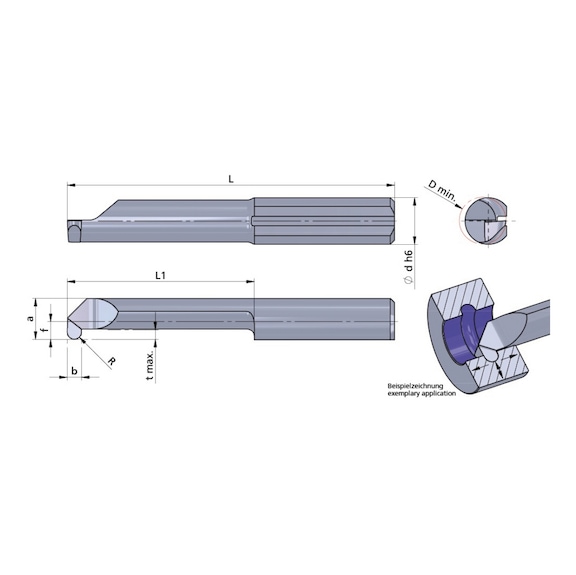 R006-0.75-25/AL41F DÜMMEL, Ultramini Schneideinsatz Ø6x40; L1=25; b=1.5+0.05 - Typ 006, Ultramini Schneideinsatz