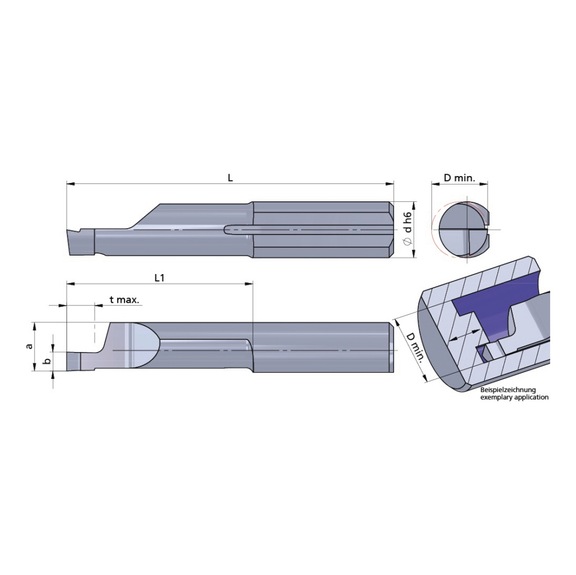 L610.1008-10/AL41F DÜMMEL, Ultramini Schneideinsatz Axial Ø6x26; L1=11; b=1.0+0.05 - Typ 610, Ultramini Schneideinsatz
