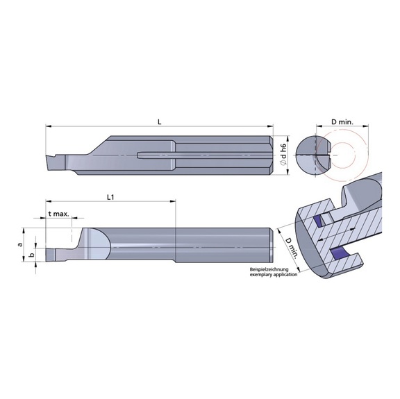 R620.1006-20/AL41F DÜMMEL, Ultramini Schneideinsatz Axial Ø6x35; L1=20; b=1.0+0.05 - Typ 620, Ultramini Schneideinsatz