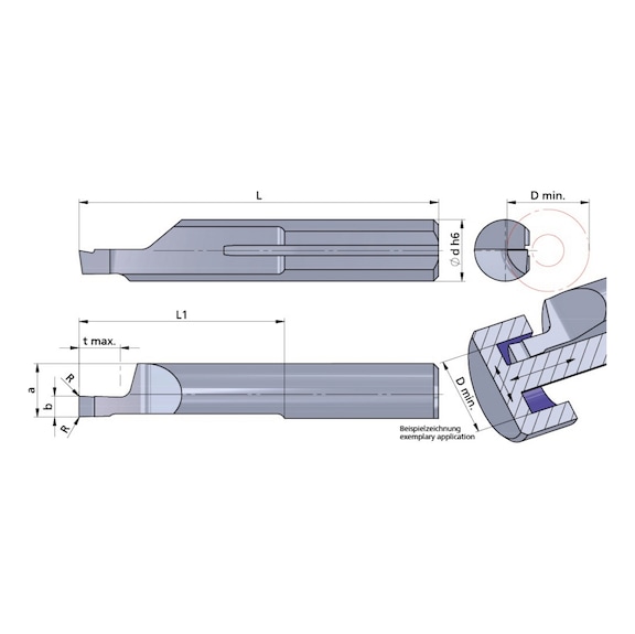 R620M2006-20/AL41F DÜMMEL, Ultramini Schneideinsatz Axial Ø6x35; L1=20; b=2.0+0.05 - Typ 620M, Ultramini Schneideinsatz