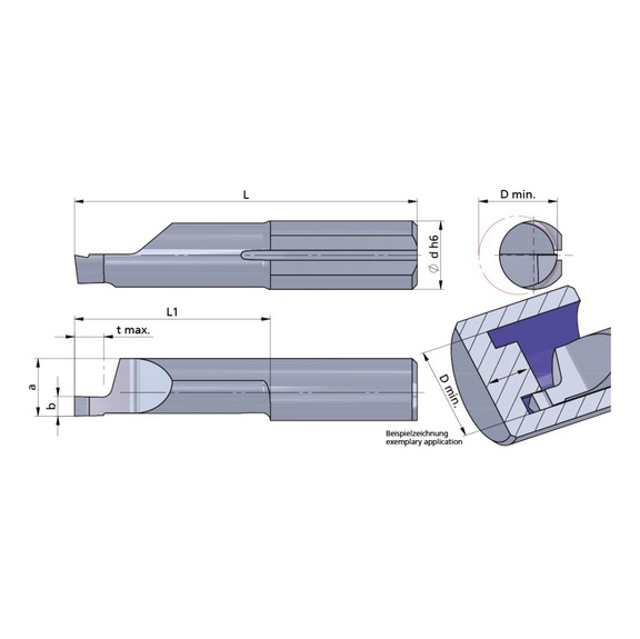 L010.3008-10/AL41F DÜMMEL, Ultramini Schneideinsatz Axial Ø7x26; L1=11; b=3.0+0.05 - Typ 010, Ultramini Schneideinsatz