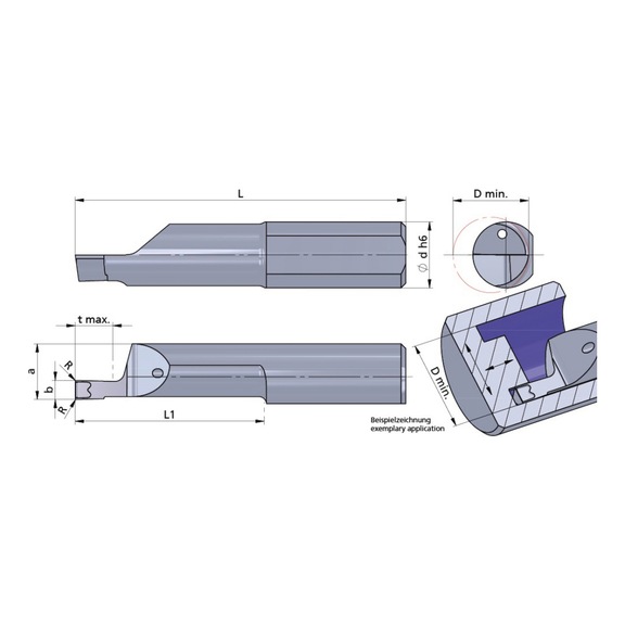 L010P2008-30/AL41F DÜMMEL, Ultramini Axial Premiumline Ø7x45; L1=30; b=2.0+0.05 - Typ 010P, Ultramini Schneideinsatz Premiumline