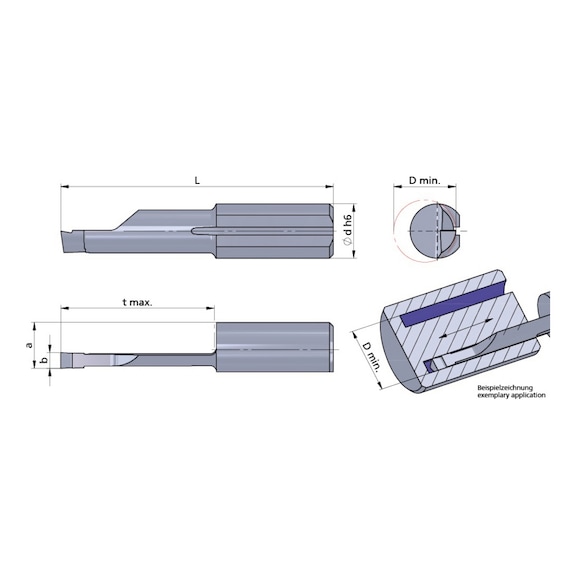 L015.3015-20/AL41F DÜMMEL, Ultramini Schneideinsatz Axial Ø7x35 b=3.00 t=20 - Typ 015, Ultramini Schneideinsatz