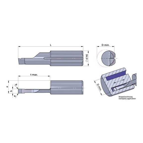 L015M3015-20/AL41F DÜMMEL, Ultramini Schneideinsatz Axial Ø7x35 b=3.00 t=20 2xR=0.1 - Typ 015M, Ultramini Schneideinsatz