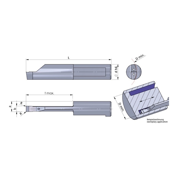 R016.0300-10/AL41F DÜMMEL, Ultramini Axial mit Doppelkühlung Ø8x30 b=3.0+0.05 tmax=10 Ømin=1 - Typ 016, Ultramini Schneideinsatz