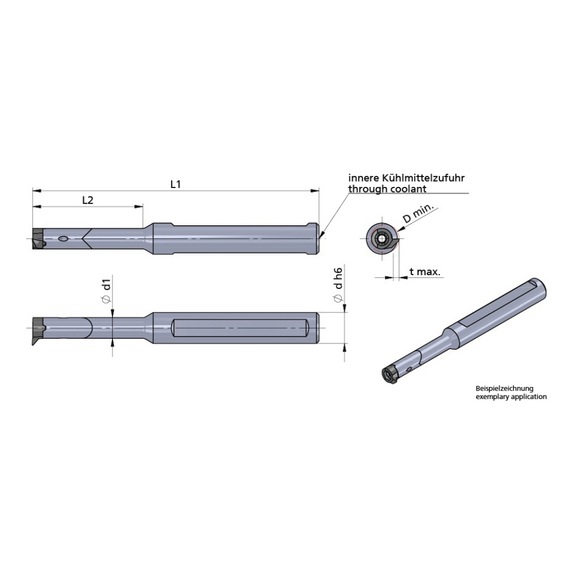 609.0012.3HM DÜMMEL, Minicut Klemmhalter D=12x110mm L2=42mm - Typ 607 / 608 / 609 / 611, Minicut Klemmhalter