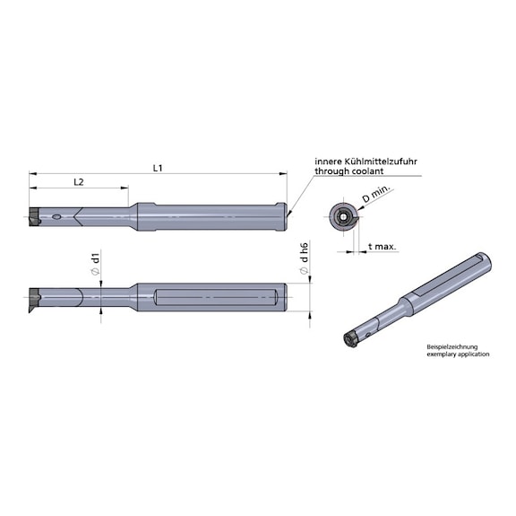614.0012.3HM DÜMMEL, Minicut Klemmhalter D=12x130; L2=64 - Typ 614 / 616 / 618, Minicut Klemmhalter