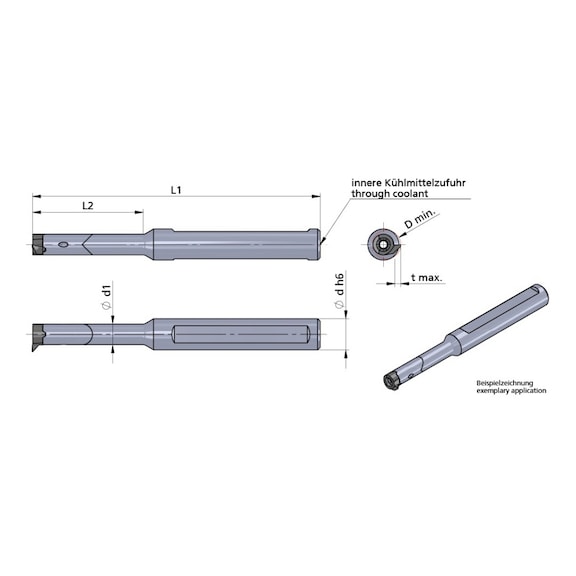 618.0016.2HM DÜMMEL, Minicut Klemmhalter Ø16x130; L2=60 - Typ 614 / 616 / 618, Minicut Klemmhalter