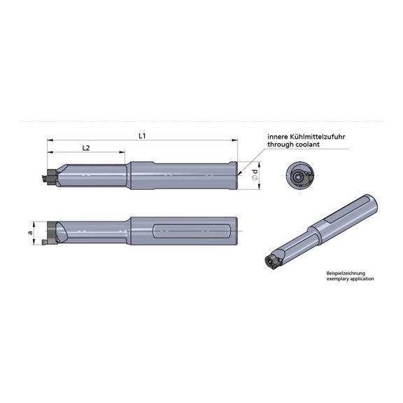 L618.A016.3ST DÜMMEL, Minicut Klemmhalter axial D=16mmx90mm L2=30mm links - Typ 614.A / 618.A, Minicut Klemmhalter