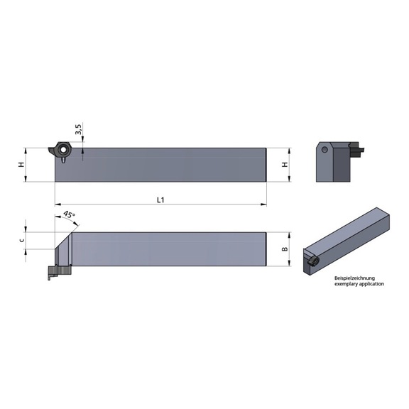 L614.SQ20.ST DÜMMEL, Minicut Klemmhalter axial L1=125; B=20 - Typ 614.SQ / 618.SQ, Minicut Klemmhalter