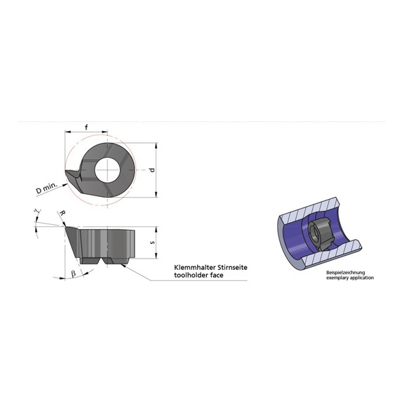 LS09.2055.02/AL41F DÜMMEL, Minicut Schneideinsatz s=3.6 R=0.2; 20°; 20° - Typ S09, Minicut Schneideinsatz