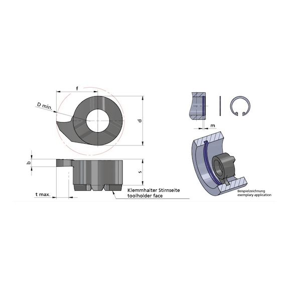 LS008.0150/AL41F DÜMMEL, Minicut Schneideinsatz b=1.50+0.03, tmax.1, Dmin.8 - Typ S008, Minicut Schneideinsatz