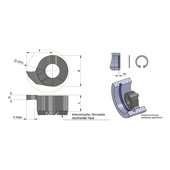 RS016.0080/AL41F DÜMMEL, Minicut Schneideinsatz b=0.83+0.03; tmax=1.3; Dmin=16 - Typ S016, Minicut Schneideinsatz
