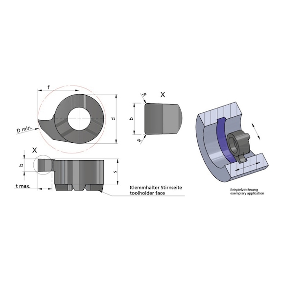 RS09.200.02.10AL41F DÜMMEL, Minicut Schneideinsatz b=2.00+0.03; 2xR=0.2; tmax.2.8 - Typ S09, Minicut Schneideinsatz
