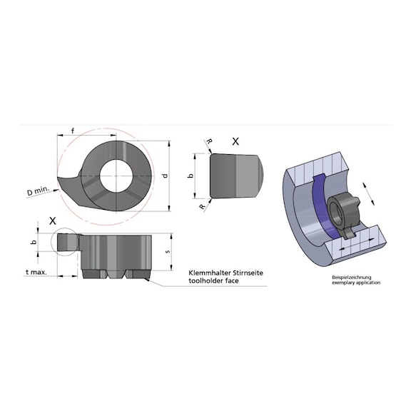 LS11.079.02/AL41F DÜMMEL, Minicut Schneideinsatz b=0.79+0.03; 2xR=0.2; tmax.2.3 - Typ S11, Minicut Schneideinsatz