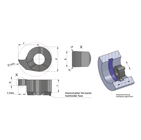 RS14.157.02/AL41F DÜMMEL, Minicut Schneideinsatz b=1.57+0.03; 2xR=0.2; tmax=4.0 - Typ S14, Minicut Schneideinsatz