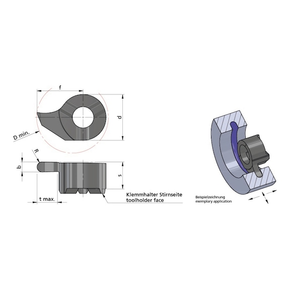 RS16.016R08/AL41F DÜMMEL, Minicut Schneideinsatz b=1.6+0.05 R=0.8 tmax.4.3 - Typ S16, Minicut Schneideinsatz