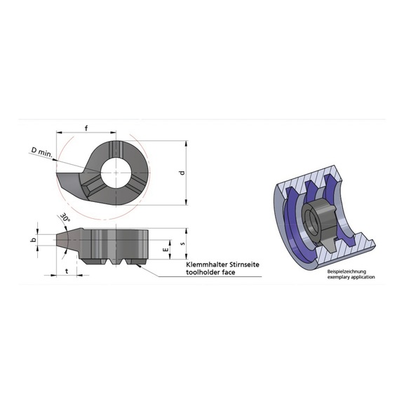 LS16.2750.01/AL41F DÜMMEL, Minicut Schneideinsatz Trapez Steigung P=5.0 - Typ S16, Minicut Schneideinsatz