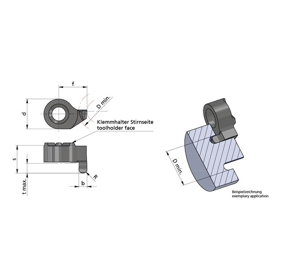 LS014.1225.50/AL41F DÜMMEL, Minicut Schneideinsatz b=2.50+0.03 R=1.25 tmax=5.0 - Typ S014, Minicut Schneideinsatz