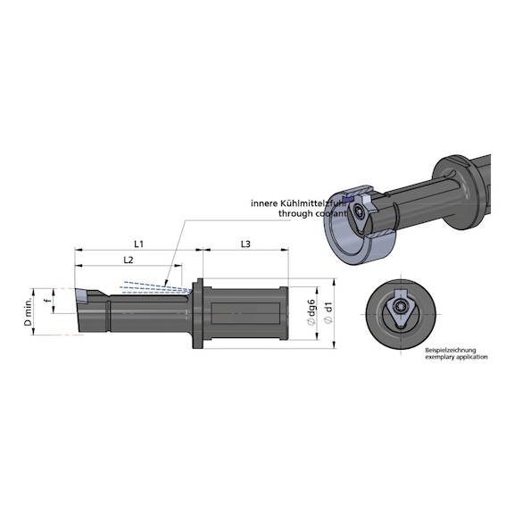 NHV.38.0032.3 DÜMMEL, Klemmhalter Nutstoßen Ø32x155 L2=105 Ømin=38 - Typ NHV.38, Klemmhalter Nutstoßen