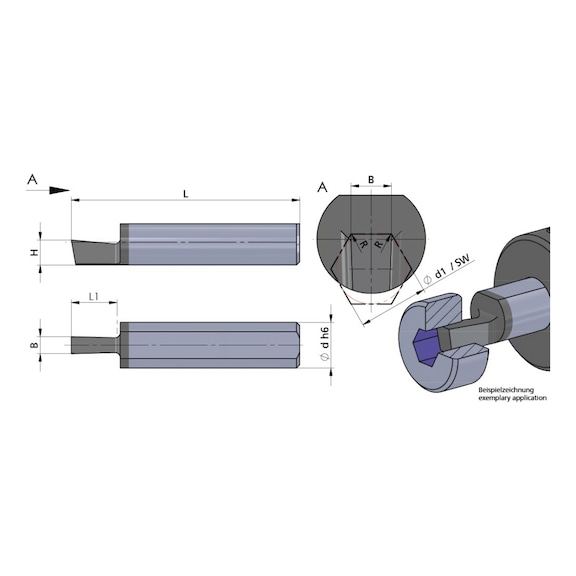 NPU.SW45.45.01/AL41F DÜMMEL, Schneidplatte NPU für Innensechskant SW4.5 Ø7x35 L1=7 SW4.5 - Typ NPU.SW, Schneideinsatz Nutstoßen