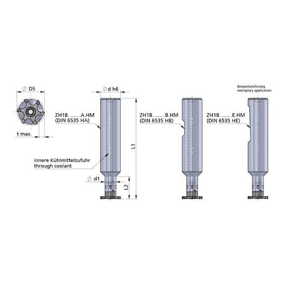 ZH18.U1509.45.B.HM DÜMMEL, Minimill Fräserschaft Ø15.875x110; L2=45; d1=9 - Typ ZH18, Minimill Fräserschaft