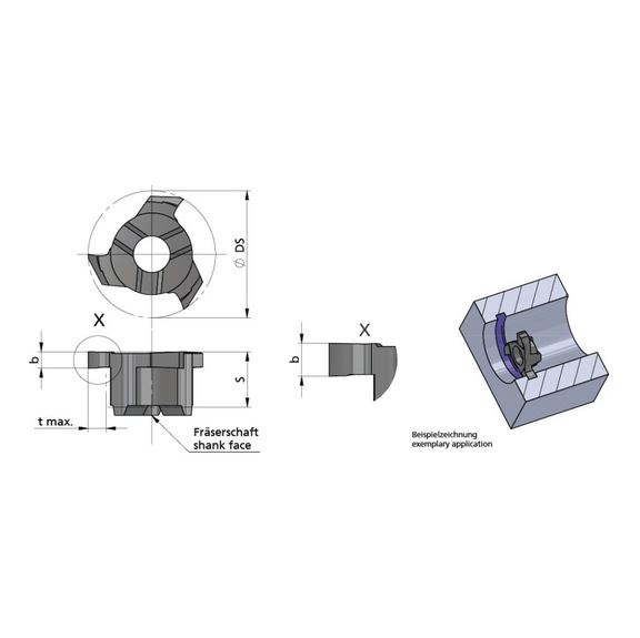 Z8.0050.00/AL41F DÜMMEL, Minimill Schneideinsatz ØDs=7.7; b=0.5; tmax=1.1 - Typ Z8, Minimill Schneideinsatz