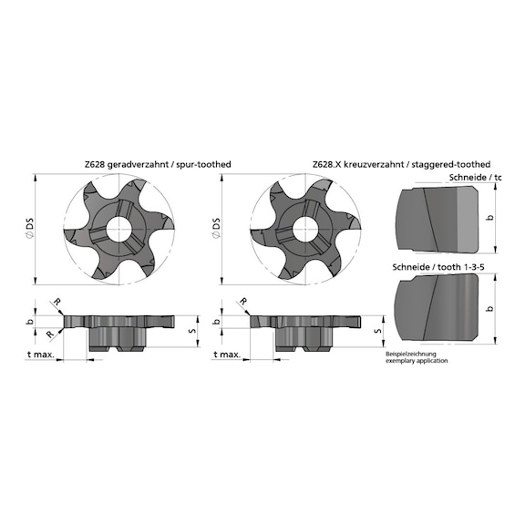 Z628.X600.02/AL41F DÜMMEL, Minimill Schneideinsatz D=28 b=6.0+0.02 R=0.2 tmax=6.5 - Typ Z628, Minimill Schneideinsatz