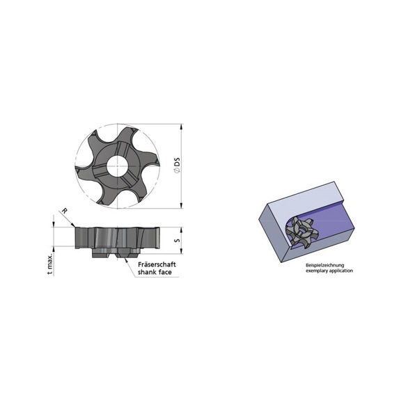 Z628.SP50.02/AL41F DÜMMEL, Minimill Schneideinsatz ØDs=27.7; R=0.2; tmax=5.0 - Typ Z628, Minimill Schneideinsatz