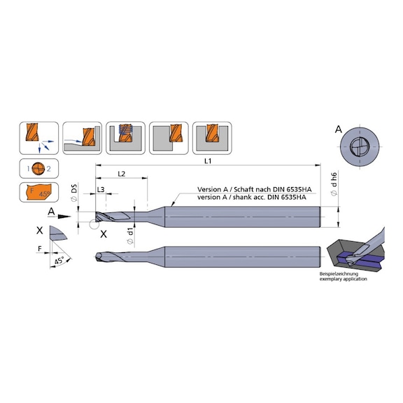 FM0300.090.R30/P04C DÜMMEL, FM Line VHM-Mikrofräser Ø3.0; L3=3.0; L2=9.0 - Typ FM Line R, VHM Mikrofräser