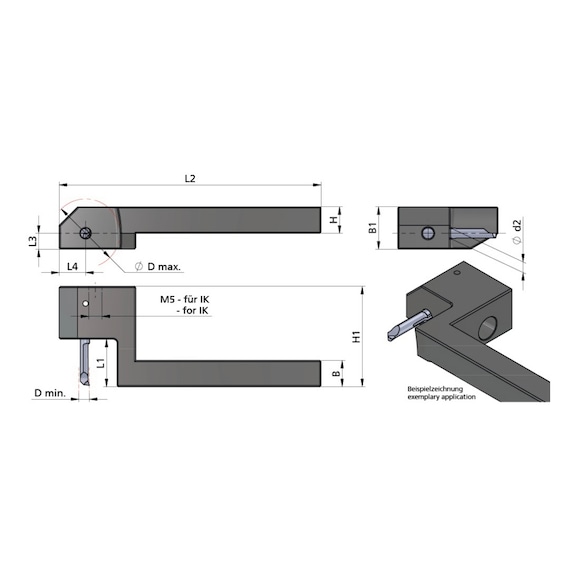 L.UM.28.1212.5 DÜMMEL, Ultramini Klemmhalter gekröpft 12x12 L1=28 links Dm=5 - Typ UM.18 / UM.28, Ultramini Klemmhalter
