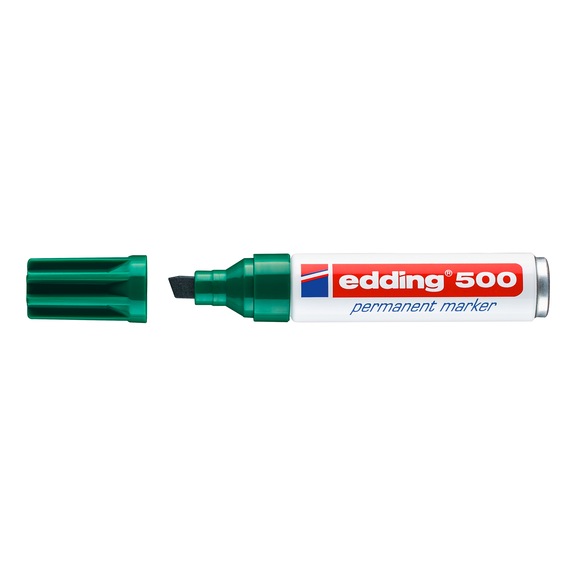 EDDING 500 permanent marker, green, chisel nib 2-7 mm, waterproof - e-500 permanent marker