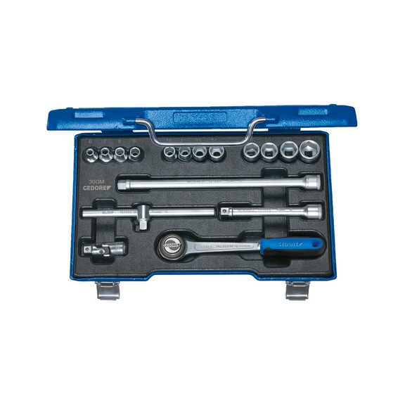 GEDORE socket wrench set 3/8 inch 17-piece hexagon 6-19 mm 6235980 - Socket wrench set