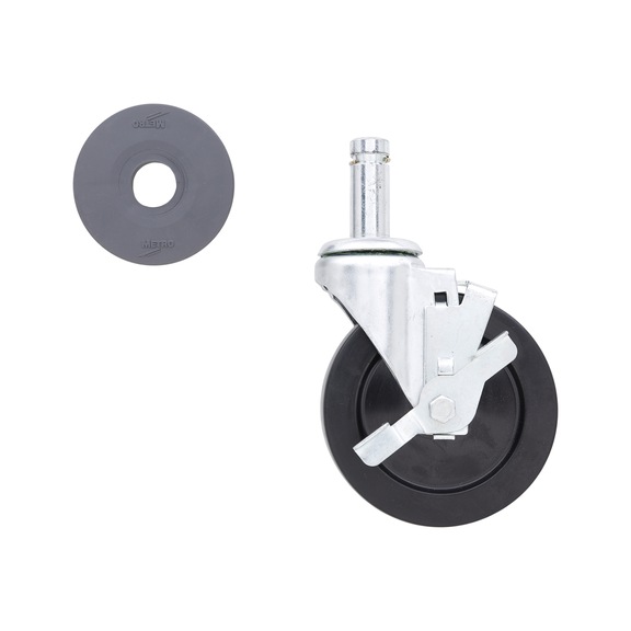 Metro 5MB 5" Resilient Rubber Swivel/Brake Stem Caster - 