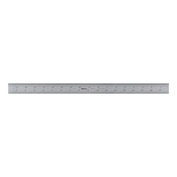 MITUTOYO steel ruler wide rigid 18 in scale division 1/32 and 1/64 in - Steel rule, stainless