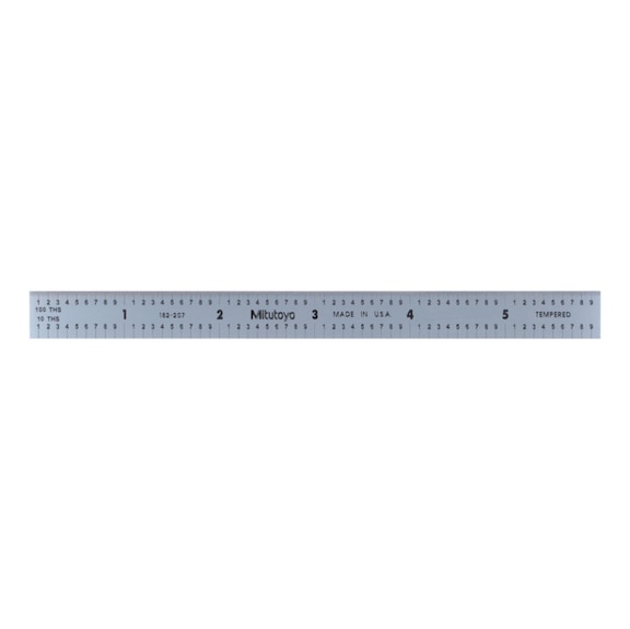 MITUTOYO steel ruler flexible 6 in scale division 1/10 and 1/100 in - Steel rule, stainless