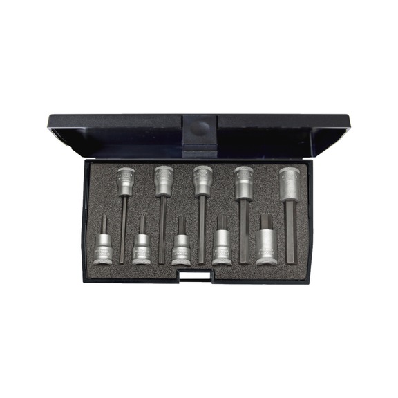 GEDORE screwdriver set 3/8 inch 10-piece hexagon socket 4-10mm 1509918 - Screwdriver set