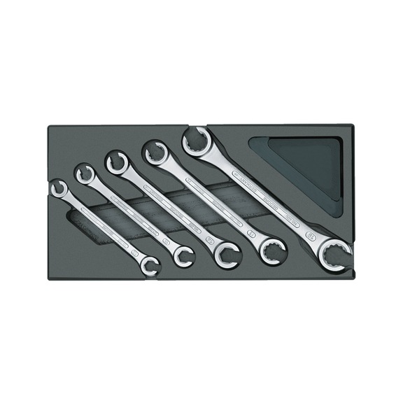 GEDORE double ring wrench set open in 1/3 ES module 5-piece 1731157 - Hand tools (parts, other)