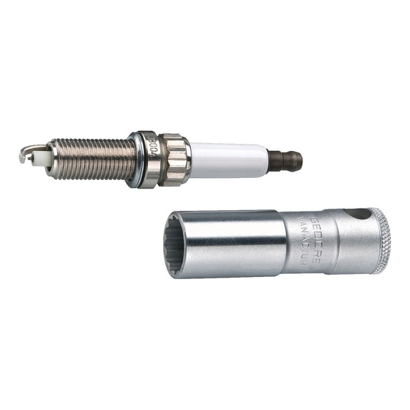 GEDORE Z&uuml;ndkerzeneinsatz mit Haltefeder 3/8 Zoll 14 mm 1793586 - Z&uuml;ndkerzensteckschl&uuml;sseleinsatz